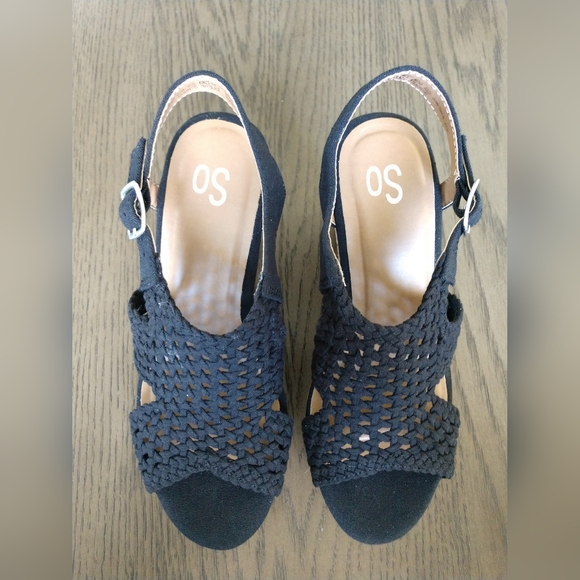 So Woman's Black Taffy Wedge Sandals   Size 7.5    NWT - Picture 9 of 14